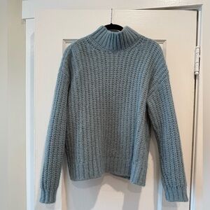 LIKE NEW Sezane Josepha Teal Mock Neck Chunky Sweater - XS